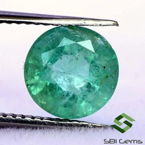 Piedra preciosa suelta esmeralda natural de 6,50 mm corte redondo 1,14 CTS sin tratar - Imagen 1 de 4