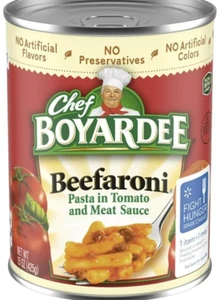 Pasta chef boyardee ""Beefaroni"" in salsa di pomodoro e carne 425 gr dagli USA