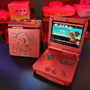 Nintendo Game Boy Advance rosso GBA SP IPS V2 e mod USB-C - Groudon - Foto 1 di 5