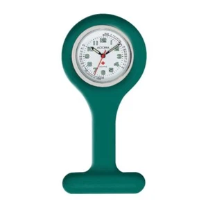 Adora Guarda Sorella Ø 34mm Verde Silicone Cassa IN Metallo Argento Quarzo - Foto 1 di 1