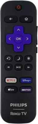 LOT OF 2 GENUINE  PHILIPS ROKU TV Remote 3226001225 Netflix APPLE+ Disney+ ROKU - Image 1 of 4