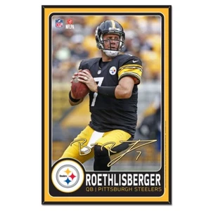 Pittsburgh Steelers Wincraft NFL Ben Roethlisberger 11x17 Wood Sign With Bevel - Picture 1 of 1