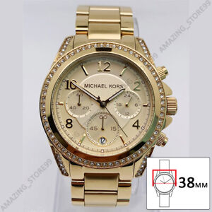 Michael Kors MK5166 Blair Glitz Armband Chronograph Goldenem Edelstahl Damenuhr