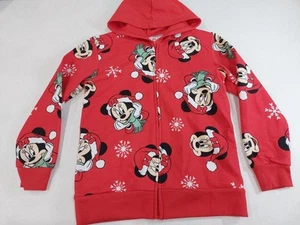 NEW Disney Minnie Mouse Christmas Winter Hoodie Jacket Girl's Kids Size S 7/8 - Picture 1 of 7