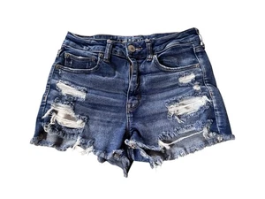 American Eagle Jean shorts size 6 Hi-Rise Shortie Distressed - Picture 1 of 5