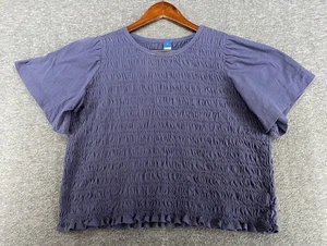 Top morado calado manga corta aleteada Old Navy para mujer talla grande - Imagen 1 de 10