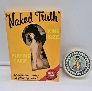 Vintage "Naked Truth" King Size Playing Cards No. 5005 with Deck of Round Cards - Picture 1 of 3