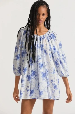 Vestido túnica Love Shack elegante XS Este fuerte actual floral algodón encubrimiento $395 Foto 1 de 4