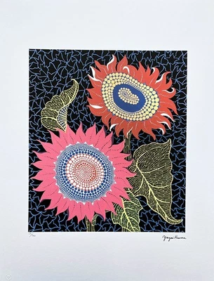 YAYOI KUSAMA - Sunflowers - signed, numbered edition 22/500,50x65 cm - Image 1 of 4