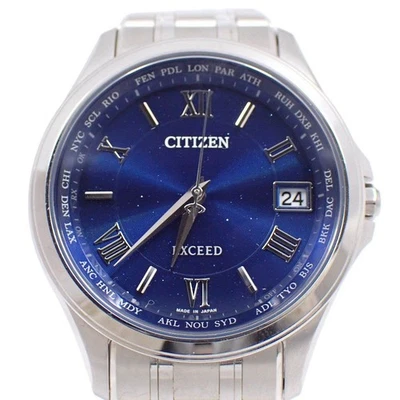 Radio onda vuelo directo Citizen Exceed Eco-Drive esfera azul titanio CB1080-52L Foto 1 de 4