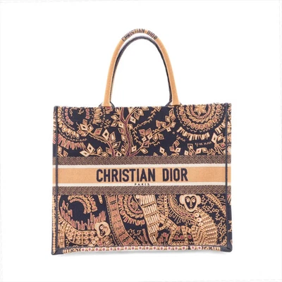 Christian Dior Book Tote Large canvas Tote bag orange x navy - Image 1 of 4