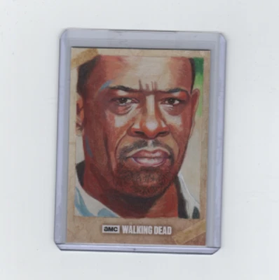 WALKING DEAD SEASON 6 MORGAN SKETCH CARD BY ACCLAIMED ARTIST MARCIA DYE  1/1! - Image 1 of 2