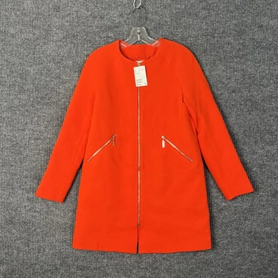 H & M женщин оранжевый молнии спереди нарядный куртка размер 6 офис бизнес классический опрятный - Изображение 1 из 4