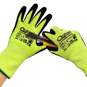 1 Pair Cut Resistance Safety Gloves, Hi-Visibility Color, Durability, Nitrile Fo - Picture 1 of 12
