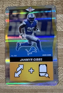 2025 UNO Elite Core Football Jahmyr Gibbs Yellow Foil Card 066 Detroit Lions - Picture 1 of 3