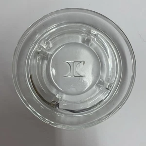 Vintage HILTON schwerer Klarglas Aschenbecher 4 Halter groß "H" zentriert 4-1/2" - Bild 1 von 3