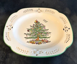 1976 Copeland Spode "Christmas Tree" quadratisch durchbohrt 9" Servierplatte - Bild 1 von 7