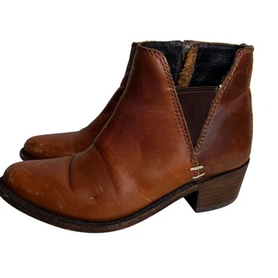 Liberty Negro Talla 6 Marrón Envejecido Botties Punta Punta Cuero Bota Hecha en México Foto 1 de 4