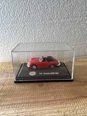 MODEL POWER DIE CAST HO 1:87 RED CONVERTIBLE PORSCHE 356B  1959 MODEL - Image 1 of 4