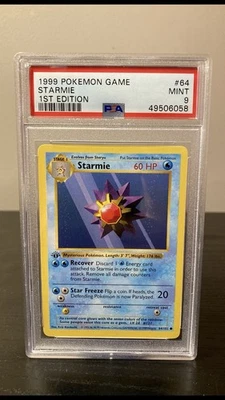 Pokémon Base Set 1st Edition Starmie #64 PSA 9 Mint - Image 1 of 4