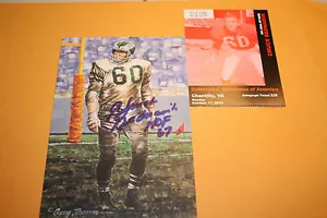 PHILADELPHIA EAGLES CHUCK BEDNARIK SIGNIERTE TORLINIE KARTE HOF - Bild 1 von 1