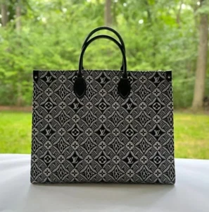Louis Vuitton Jacquard Since 1854 Onthego GM Grey Tote Shoulder Handbag - Picture 1 of 13