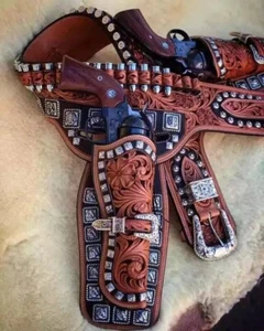 Western Patronengürtel Munitionsrigs Saas Colt .22.357.44.45.38. - Bild 1 von 3