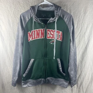 Antigua Unisex Green NHL Minnesota Wild Hockey Zip Up Hooded Jacket Size M - Picture 1 of 21