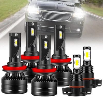 Kit de faros LED bombillas alta baja niebla 6X para Chrysler Town & Country 2010-2016 Foto 1 de 4