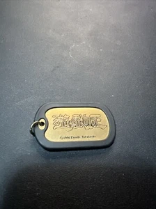 1996 YUGIOH Dog Tags Gold Color with Black Silencer 1996 Kazuki Takahashi EUC - Picture 1 of 2