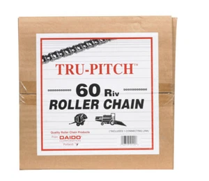 Tru-Pitch TRC60R-MD Daido #60 Steel Single Strand Roller Chain 1/4 Dia.x10 L in. - Picture 1 of 2