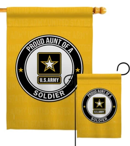 Proud Aunt Soldier Garden Flag Army Armed Forces Small Gift Yard House Banner - Picture 1 of 17
