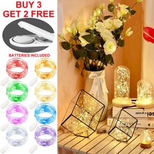 2M 20 LED Fairy String Battery Micro Wire Copper Silver Fairy Lights Party Xmas