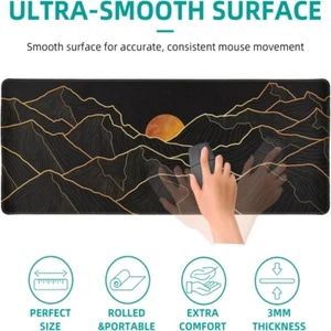 Rectangle Extended Large Mouse Pad 31.5 X 11.8 Inch Desktop Pad  Office - Afbeelding 1 van 10
