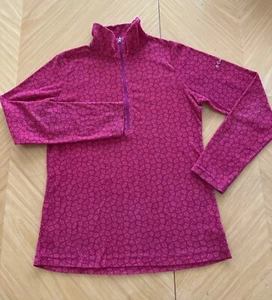 Columbia Womens 1/4 Zip Pullover Sweater Size M Light Fleece Collared Red Zebra - Picture 1 of 3