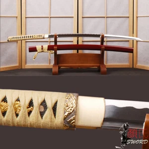 Katana japonesa Sharp Samurai 1060 acero al carbono ondulado hamon largo corte bo-hi bambú - Imagen 1 de 12