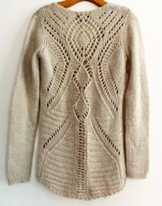 Fenn Wright Manson Sweater Women’s Size L Bone Tan Wool Alpaca Blend Chunky Cozy - Picture 1 of 8