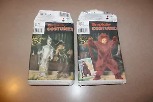 Simplicity 7814 7825 Sz A Wizard of Oz Scarecrow Tin Man Lion Costume Patterns - Picture 1 of 7