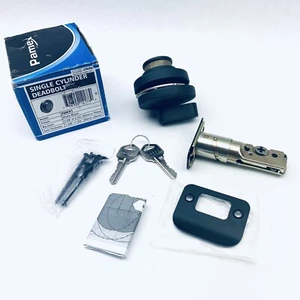 PAMEX FDK91 SINGLE CYLINDER DEADBOLT MATTE BLACK - Picture 1 of 4