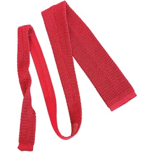 Corbata Tejida Lands End Seda Roja Sólida Extremo Cuadrado Hecha en Italia Texturizada Tejida - Imagen 1 de 7