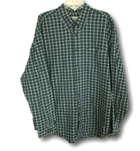 Eddie Bauer Size XL Dress Shirt Button Blue White Gray Yell Plaid Cabincore Z1 - Foto 1 di 7
