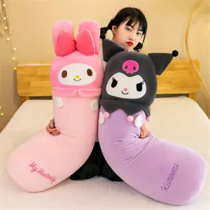 Kids Xmas Gift My Melody Plush Doll Long Throw Pillow Cartoon Kuromi Stuffed Toy - Picture 1 of 14