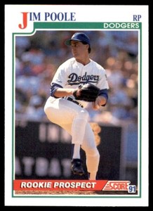 1991 Score Jim Poole Los Angeles Dodgers #357
