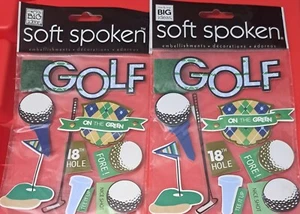 SOFT SPOKEN GOLF STICKERS EMBELLISHMENTS CRAFTS SCRAPBOOKING LOT OF 2 PACKS NEW - Picture 1 of 3