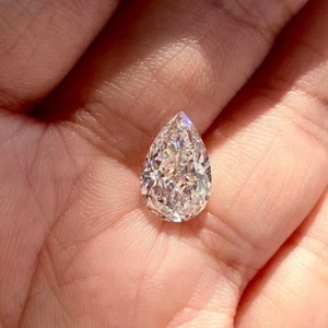 1 Ct impressive natural D color modern pear cut lab grown diamond VVS1 certified - Picture 1 of 10
