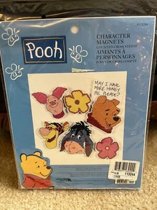 Winnie the Pooh Character Magnets Counted Cross Stitch Plastic Canvas Kit - Picture 1 of 2