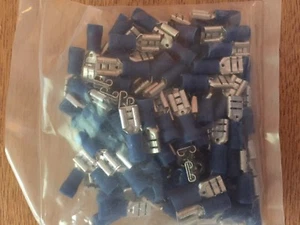 FEMALE PUSH TERMINATION  BLUE  6.35 X 0.8        100 pieces                Z1965 - Picture 1 of 1