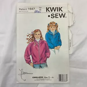 UNUSED 1647 VINTAGE SEWING PATTERN KWIK SEW GIRL JACKET OPENED - Picture 1 of 1