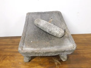 Antiguo Metate #19-Molinillo-Rústico-Completo-Viejo Mexicano--Primitivo-12x17x10 - Imagen 1 de 11