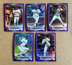 2022 Topps Chrome Purple Refractor Updates - ROOKIES - Stott, Plummer... (5 Karten) - Bild 1 von 2